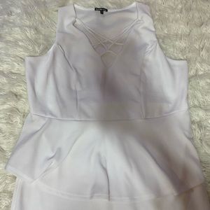White Peplum Dress